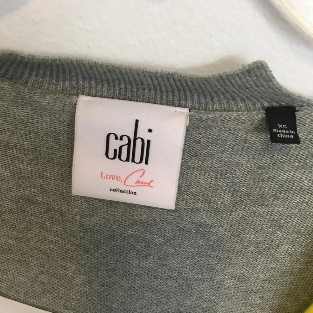 Cabi 3010 Belle Yellow Gray Layered Cardigan size XS - Picture 6 of 6